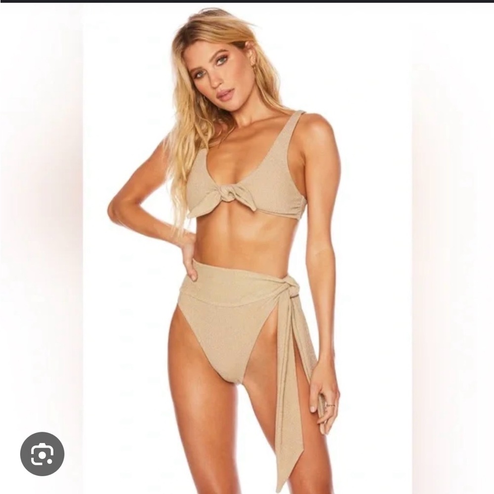 Beach Riot Grace Top and Bottom Gold Shine - size medium